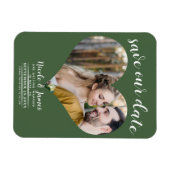 Foto mit grünem Herzen Hochzeit Sichern Sie das Da Magnet (Horizontal)