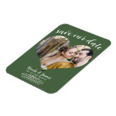 Foto mit grünem Herzen Hochzeit Sichern Sie das Da Magnet (Linke Seite)