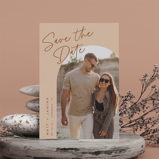 Foto mit handgeschriebenem Arch Save The Date
