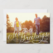 Foto mit handgeschriebenen Frohen Festtagen Feiertagskarte (Vorderseite)