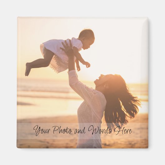 Foto mit Handgeschriebener Stilanpassung Moderne Magnet (Vorne)