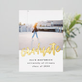 Foto mit Handschrift Golden Abschluss Ankündigung (Stehend vorne)