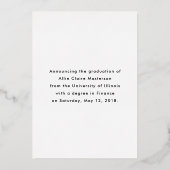 Foto mit Handschrift Golden Abschluss Ankündigung (Rückseite)