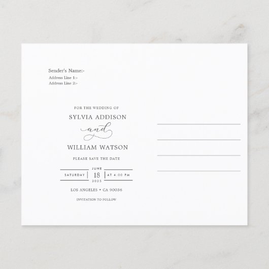 Foto mit Handschrift: Hochzeit speichern (Rückseite)