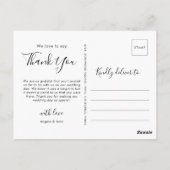 Foto mit Handschrift Hochzeit Vielen Dank Postkarte (Rückseite)