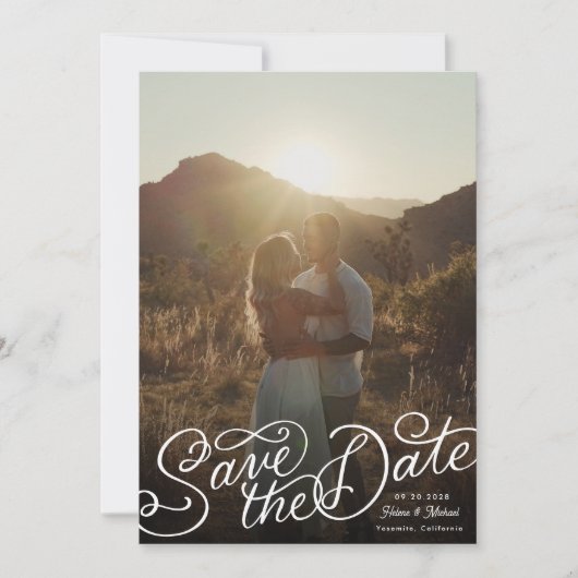 Foto mit Handschrift Save The Date (Vorderseite)