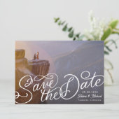 Foto mit Handschrift Save The Date (Stehend Vorderseite)