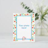 Foto mit Herz und Blume Postkarte (Stehend Vorderseite)