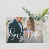 Foto mit Hübscher Hand Save the Date (Stehend Vorderseite)