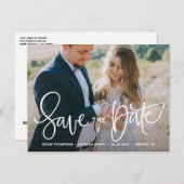 Foto mit Hübscher Hand Save the Date Ankündigungspostkarte (Vorne/Hinten)