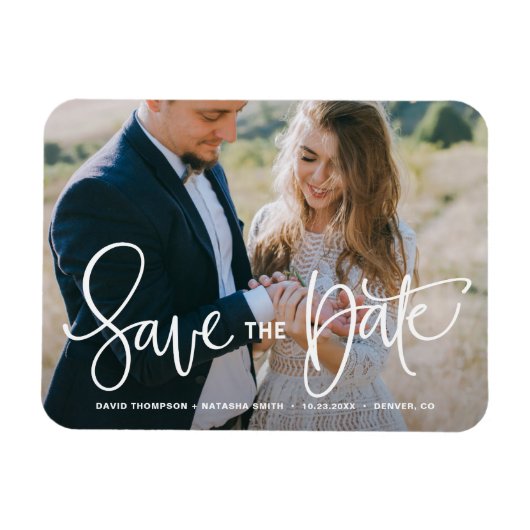 Foto mit Hübscher Hand Save the Date Magnet (Horizontal)