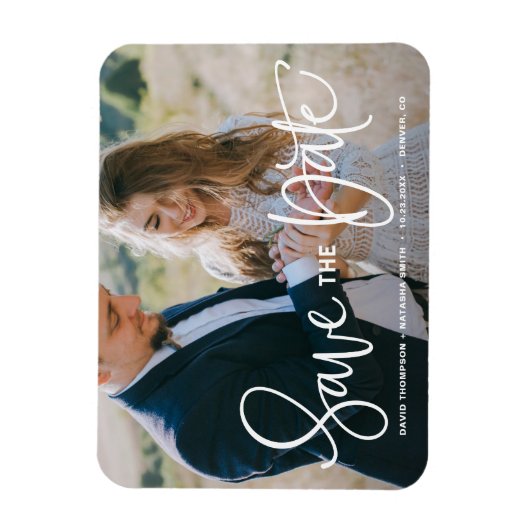 Foto mit Hübscher Hand Save the Date Magnet (Vertikal)