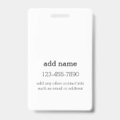 Foto mit Individuelle Name-Identifizierungseinheit Ausweis (Back)