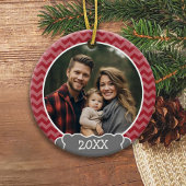 Foto mit Jahr Keramik Ornament