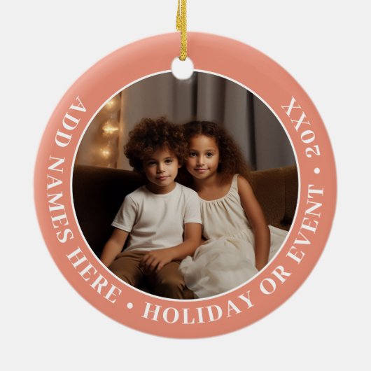 Foto mit Korallengrenze und benutzerdefiniertem Te Keramik Ornament (Hinten)