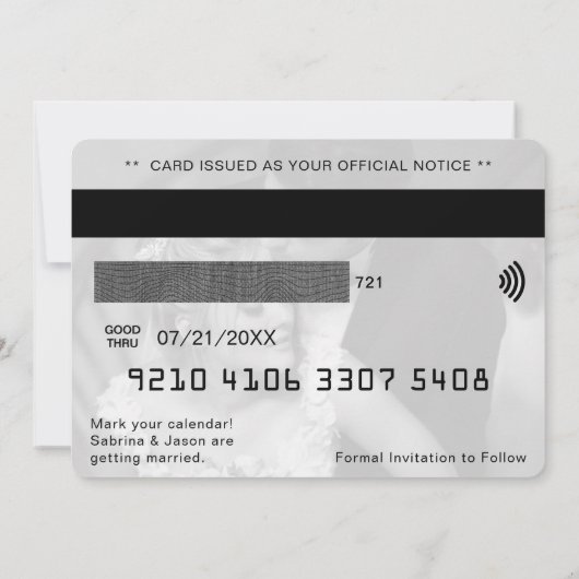 Foto mit Kreditkarte speichern das Datum Save The Date (Rückseite)