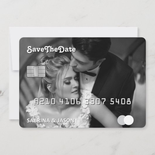Foto mit Kreditkarte speichern das Datum Save The Date (Vorderseite)