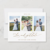 Foto, mit Liebe und Dankbarkeit Monogramm Hochzeit Dankeskarte (Vorderseite)