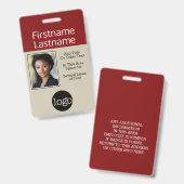 Foto mit Logo und Firmenname Ausweis (Front & Back)