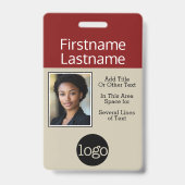 Foto mit Logo und Firmenname Ausweis (Vorderseite)