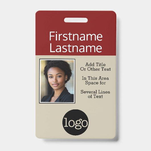 Foto mit Logo und Firmenname Ausweis (Front)