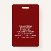 Foto mit Logo und Firmenname Ausweis (Rückseite)