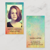 Foto mit modernem, farbenfrohen Wasserfarben Visitenkarte (Vorne/Hinten)