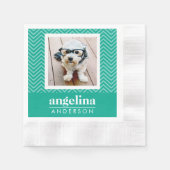 Foto mit modernem Zickzack Muster und Individuelle Serviette (Vorderseite)