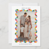 Foto mit modernen Wavy-Frame-Farbtönen Weihnachten (Vorderseite)