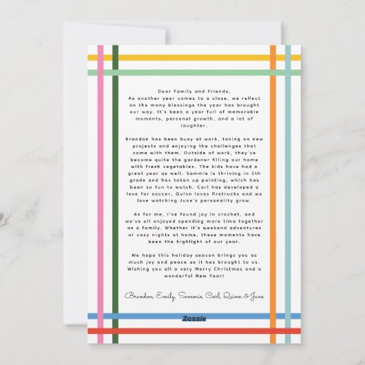 Foto mit modernen Wavy-Frame-Farbtönen Weihnachten (Rückseite)