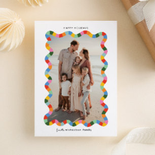 Foto mit modernen Wavy-Frame-Farbtönen Weihnachten