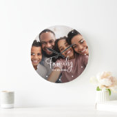 Foto mit moderner Schrift Große Wanduhr (Zuhause)