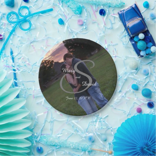 Foto mit Monogram Wedding Pappteller (Party)