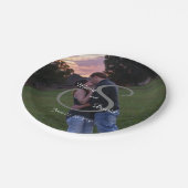 Foto mit Monogram Wedding Pappteller (Schrägansicht)