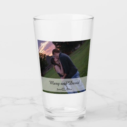 Foto mit Monogramm Glas (Vorderseite)