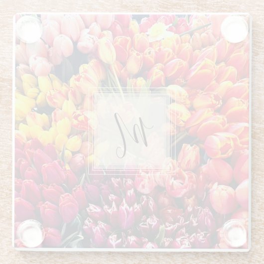 Foto mit Monogramm Glasuntersetzer (Rückseite)