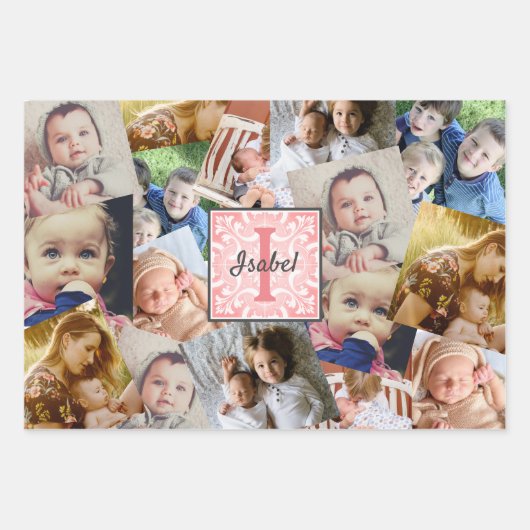 Foto mit Monogramm hochladen Geschenkpapier Set (Vorderseite 3)