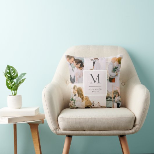 Foto Mit Monogramm Hochzeit Kissen (Stuhl )