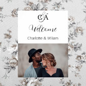 Foto mit Monogramm Hochzeitsempfang Poster