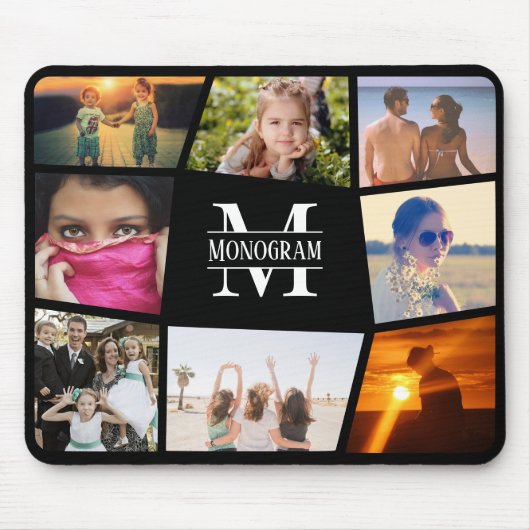 Foto-Mit Monogramm-Maus-Pad hochladen Mousepad (Vorne)