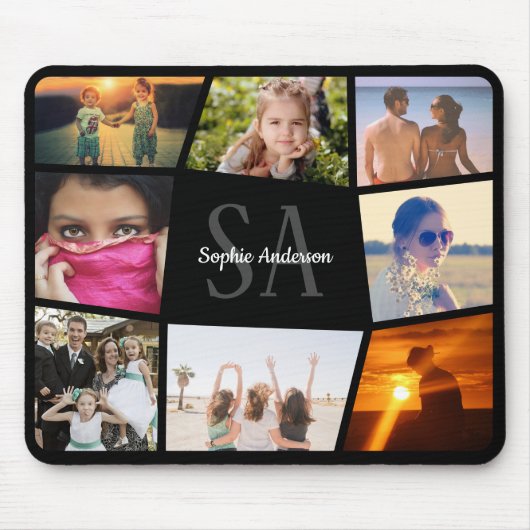 Foto-Mit Monogramm-Maus-Pad hochladen Mousepad (Vorne)