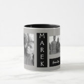 Foto-mit Monogramm schwarzer grauer Männer der Tasse (Zentrum)
