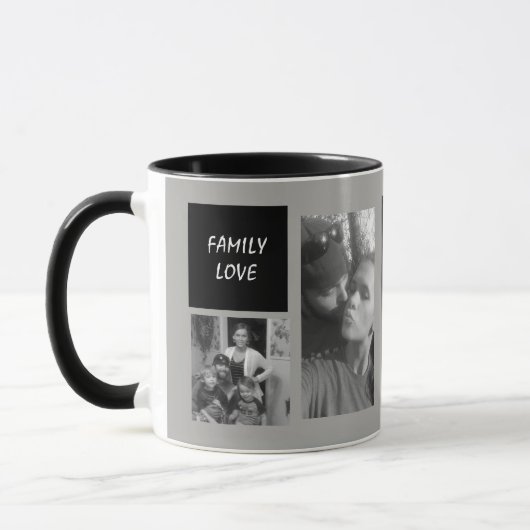 Foto-mit Monogramm schwarzer grauer Männer der Tasse (Links)