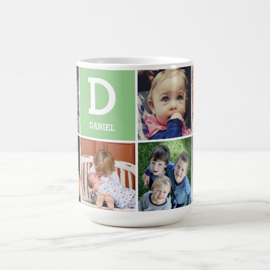 Foto mit Monogramm Tasse hochladen (Mittel)