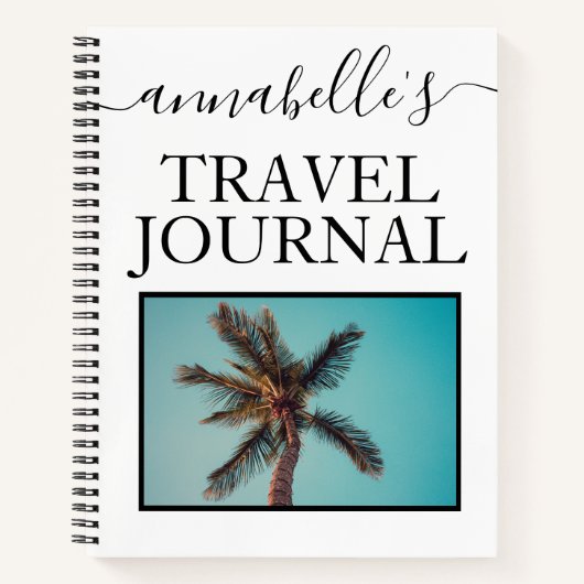Foto Mit Monogramm Travel Journal Notebook Notizblock (Vorderseite)
