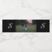 Foto mit Monogramm Wasserflaschenetikett (Einzelnes Label)