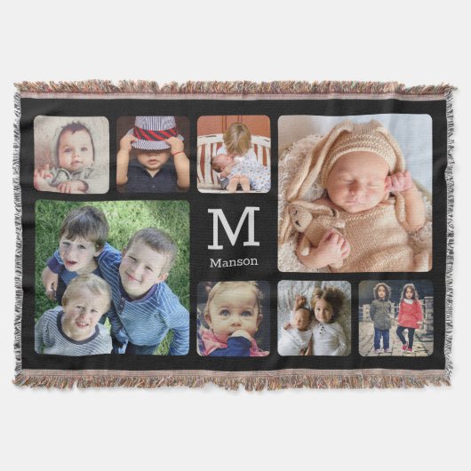 Foto mit Monogramm werfen Decke hochladen (Vorderseite)