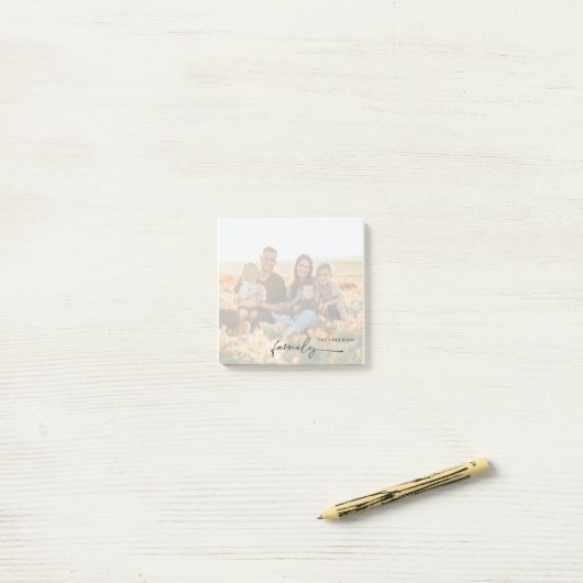 Foto mit Namen Personalisiert ausgeblendete Post-i Post-it Klebezettel (Auf Schreibtisch)