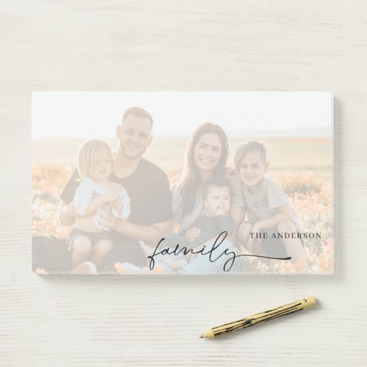 Foto mit Namen Personalisiert ausgeblendete Post-i Post-it Klebezettel (Auf Schreibtisch)