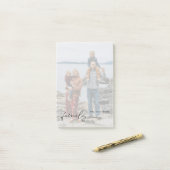 Foto mit Namen Personalisiert ausgeblendete Post-i Post-it Klebezettel (Auf Schreibtisch)